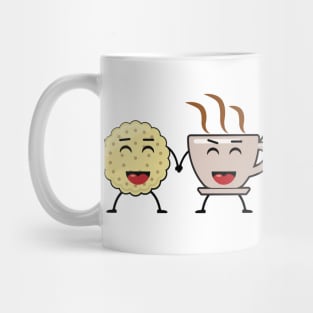 Best Friends - Biscuit And Coffee - Funny Character Illustration Mug